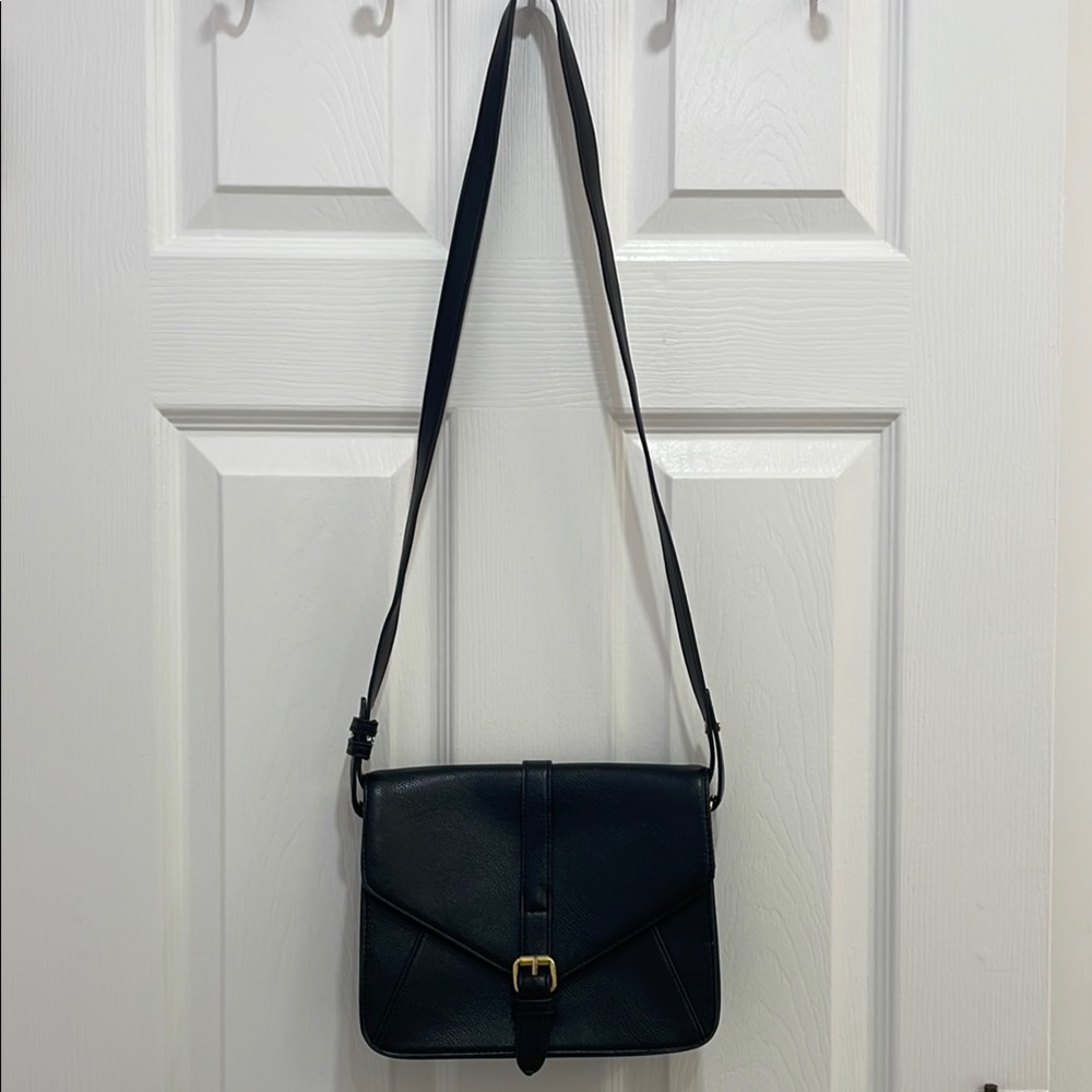 Black Leather Crossbody Bag